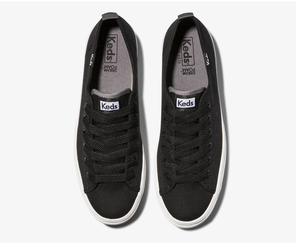 Zapatillas Keds Mujer Negras - Triple Up Lona - 916-NKXPYQ